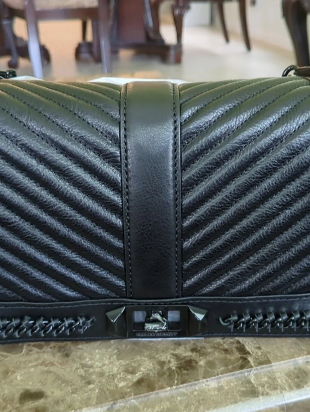 Rebecca Minkof Black Quilted Leather Crossbody Bag